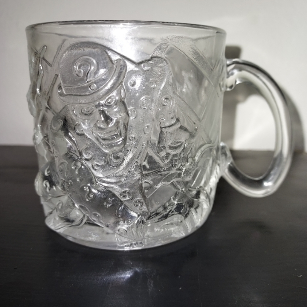 Clear Glass Mug with Embossed Design